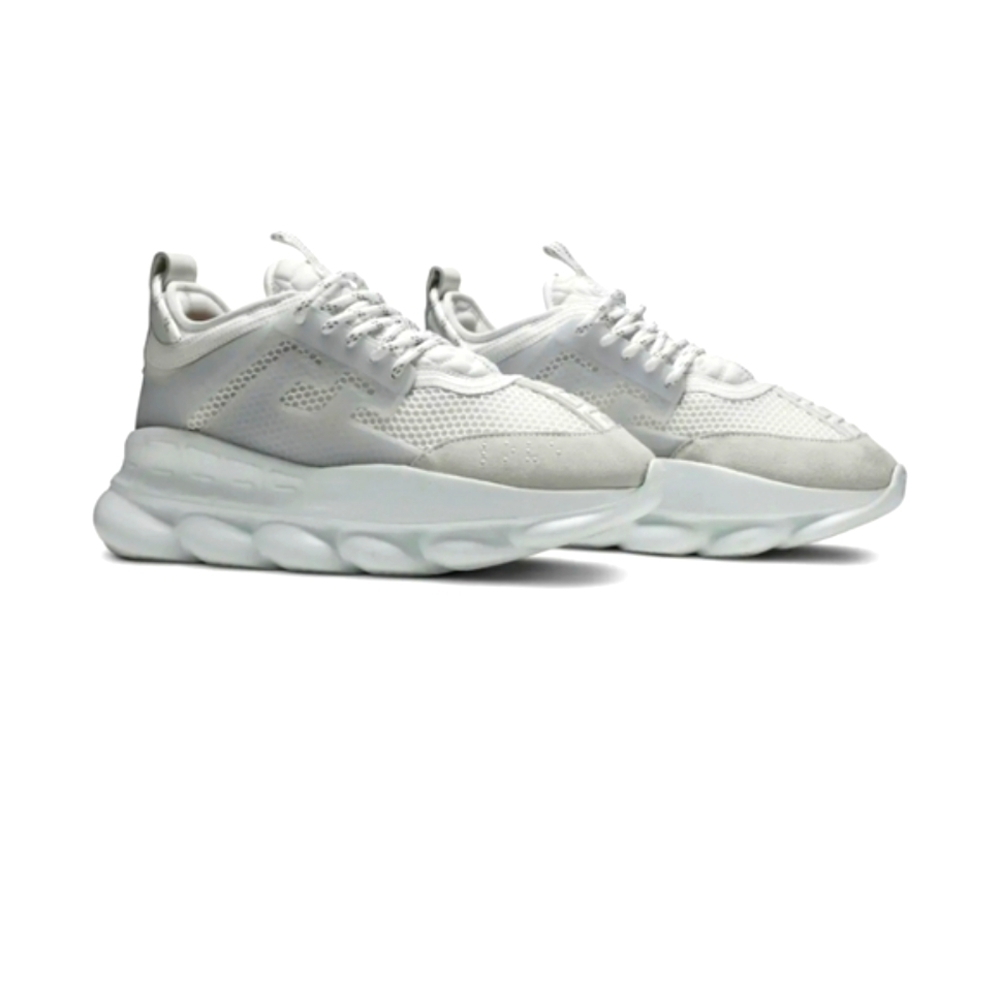 Versace  Men's Chain Reaction Sneakers in White Size 45/US 12